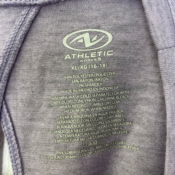 Athletic Works Lavender Ruched Long Sleeve Blouse size XL gym/workout/walk - Picture 3 of 7